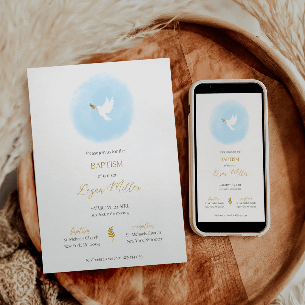 convite batismo físico e digital